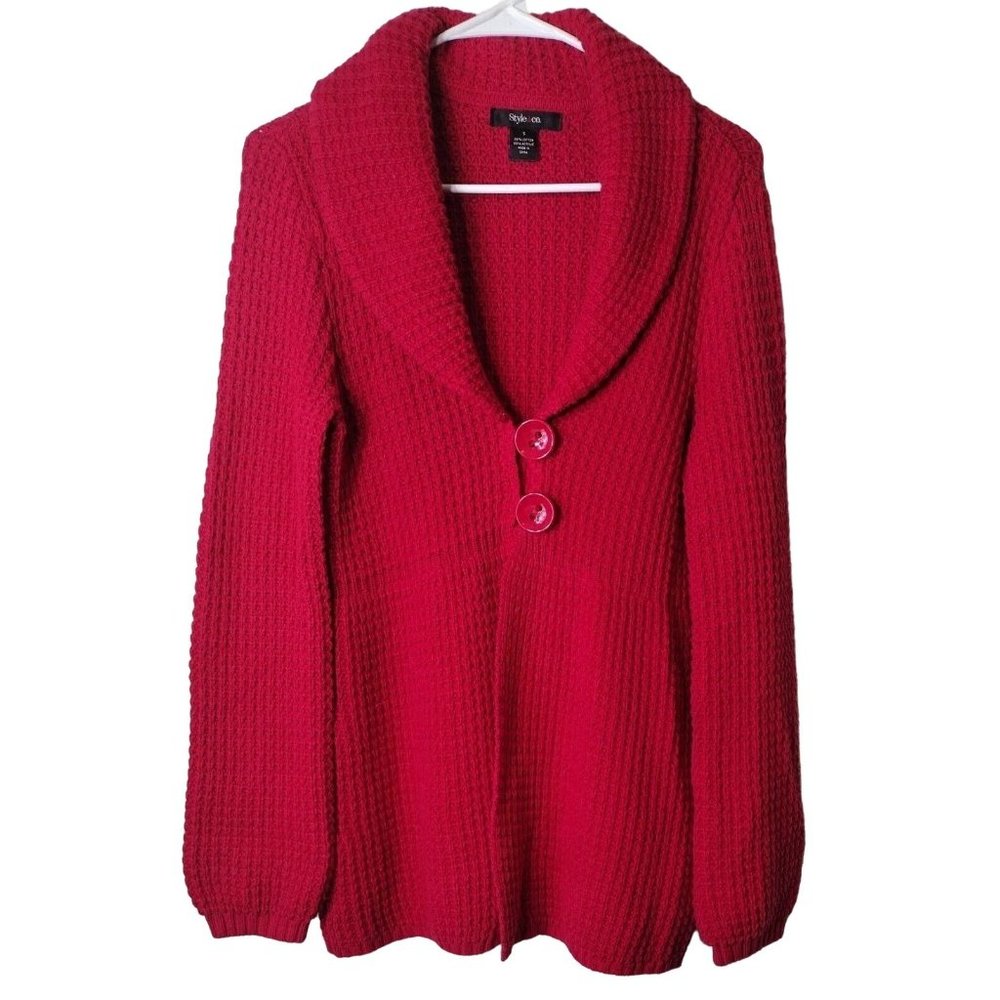 Style Co Sweater Womens Small Front Button Large Collar